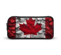 DWVTFSM Canada Flag Wallpapers Pencil Case Pen Bag Large Capacity Cute Pencil Pouch Makeup Cosmetic Bag for Women Men