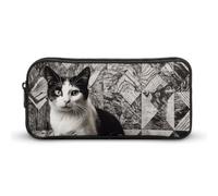 DWVTFSM Cat Print Pattern Pencil Case Pen Bag Large Capacity Cute Pencil Pouch Makeup Cosmetic Bag for Women Men