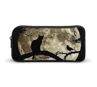 DWVTFSM Cat Sitting on A Branch Pencil Case Pen Bag Large Capacity Cute Pencil Pouch Makeup Cosmetic Bag for Women Men