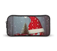 DWVTFSM Christmas Hats And Gifts Pencil Case Pen Bag Large Capacity Cute Pencil Pouch Makeup Cosmetic Bag for Women Men
