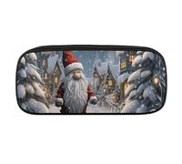 DWVTFSM Christmas Snow Large Pencil Bag Waterproof Cute Pen Case Travel Cosmetic Leather Makeup Bag Organizer Pen Holder for Men Women