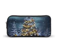 DWVTFSM Christmas Tree Pencil Case Pen Bag Large Capacity Cute Pencil Pouch Makeup Cosmetic Bag for Women Men