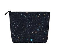 Dwvtfsm Constellation Star Clusters Galaxies Makeup Bag For Women, Waterproof Linen Travel Cosmetic Organizer Lightweight Zipper Travel Toiletry Bag Organizer Makeup Brushes Storage Bag