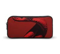 DWVTFSM Curly Red Snake Pencil Case Pen Bag Large Capacity Cute Pencil Pouch Makeup Cosmetic Bag for Women Men