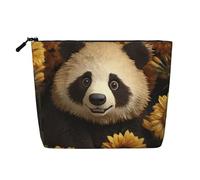 Dwvtfsm Cute Animal Sunflower Makeup Bag For Women, Waterproof Linen Travel Cosmetic Organizer Lightweight Zipper Travel Toiletry Bag Organizer Makeup Brushes Storage Bag