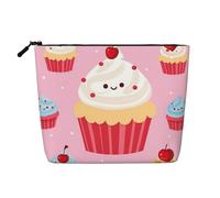 Dwvtfsm Cute Cupcake Makeup Bag For Women, Waterproof Linen Travel Cosmetic Organizer Lightweight Zipper Travel Toiletry Bag Organizer Makeup Brushes Storage Bag