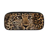 DWVTFSM Cute Leopard Large Pencil Bag Waterproof Cute Pen Case Travel Cosmetic Leather Makeup Bag Organizer Pen Holder for Men Women