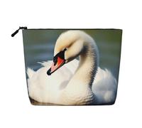 Dwvtfsm Cute Little Swan Makeup Bag For Women, Waterproof Linen Travel Cosmetic Organizer Lightweight Zipper Travel Toiletry Bag Organizer Makeup Brushes Storage Bag