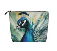 Dwvtfsm Cute Peacock Makeup Bag For Women, Waterproof Linen Travel Cosmetic Organizer Lightweight Zipper Travel Toiletry Bag Organizer Makeup Brushes Storage Bag