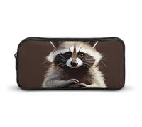 DWVTFSM Cute Raccoon Pencil Case Pen Bag Large Capacity Cute Pencil Pouch Makeup Cosmetic Bag for Women Men