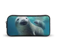 DWVTFSM Cute Sea Animal Pencil Case Pen Bag Large Capacity Cute Pencil Pouch Makeup Cosmetic Bag for Women Men