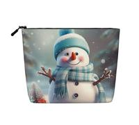 Dwvtfsm Cute Snowman Makeup Bag For Women, Waterproof Linen Travel Cosmetic Organizer Lightweight Zipper Travel Toiletry Bag Organizer Makeup Brushes Storage Bag