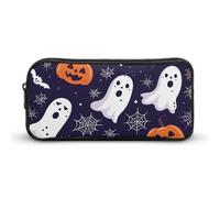 DWVTFSM Dark Purple Ghost Pencil Case Pen Bag Large Capacity Cute Pencil Pouch Makeup Cosmetic Bag for Women Men