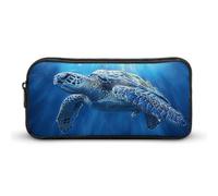 DWVTFSM Deep Blue Seaturtles Pencil Case Pen Bag Large Capacity Cute Pencil Pouch Makeup Cosmetic Bag for Women Men