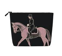 Dwvtfsm Dressage Dressage Rider Horse Makeup Bag For Women, Waterproof Linen Travel Cosmetic Organizer Lightweight Zipper Travel Toiletry Bag Organizer Makeup Brushes Storage Bag