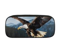DWVTFSM Eagle at Hunting Large Pencil Bag Waterproof Cute Pen Case Travel Cosmetic Leather Makeup Bag Organizer Pen Holder for Men Women