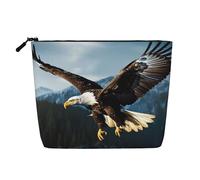 Dwvtfsm Eagle At Hunting Makeup Bag For Women, Waterproof Linen Travel Cosmetic Organizer Lightweight Zipper Travel Toiletry Bag Organizer Makeup Brushes Storage Bag