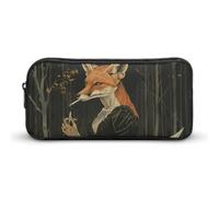 DWVTFSM Elegant Fox Pencil Case Pen Bag Large Capacity Cute Pencil Pouch Makeup Cosmetic Bag for Women Men