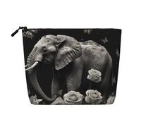 Dwvtfsm Elephant And Butterfly Makeup Bag For Women, Waterproof Linen Travel Cosmetic Organizer Lightweight Zipper Travel Toiletry Bag Organizer Makeup Brushes Storage Bag