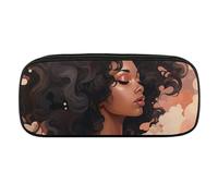 DWVTFSM Female Silhouette Large Pencil Bag Waterproof Cute Pen Case Travel Cosmetic Leather Makeup Bag Organizer Pen Holder for Men Women