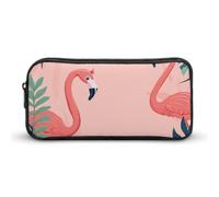 DWVTFSM Flamingos And Plants Pencil Case Pen Bag Large Capacity Cute Pencil Pouch Makeup Cosmetic Bag for Women Men