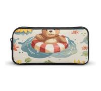 DWVTFSM Floating in The Pool Pencil Case Pen Bag Large Capacity Cute Pencil Pouch Makeup Cosmetic Bag for Women Men