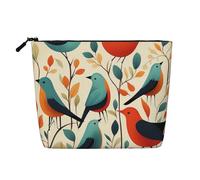 Dwvtfsm Flock Of Birds Makeup Bag For Women, Waterproof Linen Travel Cosmetic Organizer Lightweight Zipper Travel Toiletry Bag Organizer Makeup Brushes Storage Bag