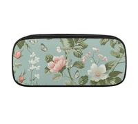 DWVTFSM Floral Pattern Style Large Pencil Bag Waterproof Cute Pen Case Travel Cosmetic Leather Makeup Bag Organizer Pen Holder for Men Women