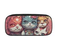 DWVTFSM Floral Punk Style Large Pencil Bag Waterproof Cute Pen Case Travel Cosmetic Leather Makeup Bag Organizer Pen Holder for Men Women