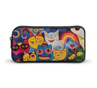 DWVTFSM Flowers And Cat Pencil Case Pen Bag Large Capacity Cute Pencil Pouch Makeup Cosmetic Bag for Women Men