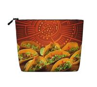 Dwvtfsm Food Pattern Funny Makeup Bag For Women, Waterproof Linen Travel Cosmetic Organizer Lightweight Zipper Travel Toiletry Bag Organizer Makeup Brushes Storage Bag