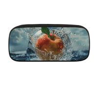 DWVTFSM Fruits in Water Large Pencil Bag Waterproof Cute Pen Case Travel Cosmetic Leather Makeup Bag Organizer Pen Holder for Men Women