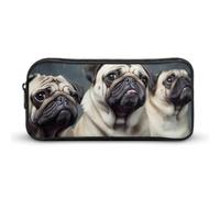DWVTFSM Funny Pug Dog Pencil Case Pen Bag Large Capacity Cute Pencil Pouch Makeup Cosmetic Bag for Women Men