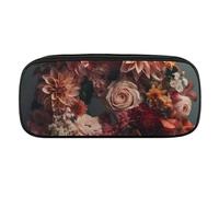 DWVTFSM Garland Made of Flowers Large Pencil Bag Waterproof Cute Pen Case Travel Cosmetic Leather Makeup Bag Organizer Pen Holder for Men Women