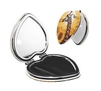 DWVTFSM Giraffe and Sunflower Compact Mirror Small Travel Makeup Mirror 2X 1x Magnification Portable Folding Mirror Lightweight Metal Cosmetic Pocket Mirror for Women Gifts