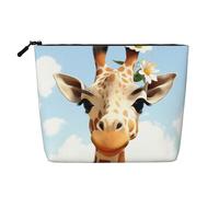 Dwvtfsm Giraffe Makeup Bag For Women, Waterproof Linen Travel Cosmetic Organizer Lightweight Zipper Travel Toiletry Bag Organizer Makeup Brushes Storage Bag
