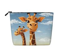 Dwvtfsm Giraffe Makeup Bag For Women, Waterproof Linen Travel Cosmetic Organizer Lightweight Zipper Travel Toiletry Bag Organizer Makeup Brushes Storage Bag