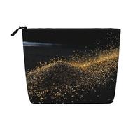 Dwvtfsm Gold Black Sand Makeup Bag For Women, Waterproof Linen Travel Cosmetic Organizer Lightweight Zipper Travel Toiletry Bag Organizer Makeup Brushes Storage Bag