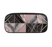 DWVTFSM Gold Line Pattern Style Large Pencil Bag Waterproof Cute Pen Case Travel Cosmetic Leather Makeup Bag Organizer Pen Holder for Men Women