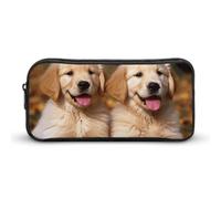 DWVTFSM Golden Retriever Dogs Puppies Pets Pencil Case Pen Bag Large Capacity Cute Pencil Pouch Makeup Cosmetic Bag for Women Men