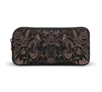 DWVTFSM Gothic Wallpaper for Walls Skull Damask Pencil Case Pen Bag Large Capacity Cute Pencil Pouch Makeup Cosmetic Bag for Women Men