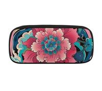 DWVTFSM Green Art Print Large Pencil Bag Waterproof Cute Pen Case Travel Cosmetic Leather Makeup Bag Organizer Pen Holder for Men Women