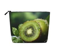Dwvtfsm Green Kiwi Makeup Bag For Women, Waterproof Linen Travel Cosmetic Organizer Lightweight Zipper Travel Toiletry Bag Organizer Makeup Brushes Storage Bag