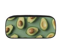 DWVTFSM Green Pattern Large Pencil Bag Waterproof Cute Pen Case Travel Cosmetic Leather Makeup Bag Organizer Pen Holder for Men Women