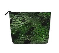 Dwvtfsm Green Snake Makeup Bag For Women, Waterproof Linen Travel Cosmetic Organizer Lightweight Zipper Travel Toiletry Bag Organizer Makeup Brushes Storage Bag