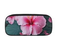 DWVTFSM Hawaii Flower Large Pencil Bag Waterproof Cute Pen Case Travel Cosmetic Leather Makeup Bag Organizer Pen Holder for Men Women