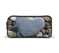 DWVTFSM Heart Shaped Pebbles Pencil Case Pen Bag Large Capacity Cute Pencil Pouch Makeup Cosmetic Bag for Women Men