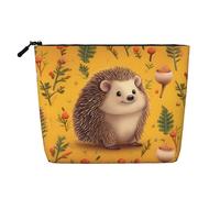 Dwvtfsm Hedgehog Makeup Bag For Women, Waterproof Linen Travel Cosmetic Organizer Lightweight Zipper Travel Toiletry Bag Organizer Makeup Brushes Storage Bag