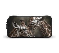 DWVTFSM Hug A Giraffe Pencil Case Pen Bag Large Capacity Cute Pencil Pouch Makeup Cosmetic Bag for Women Men