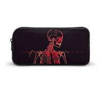 DWVTFSM Human Skeleton Lines Pencil Case Pen Bag Large Capacity Cute Pencil Pouch Makeup Cosmetic Bag for Women Men